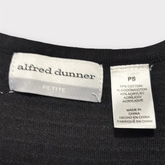 Alfred Dunner Women black studded open-front cardigan Size PS 3/4 Sleeve Office - Picture 3 of 8